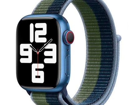 Apple Watch (38 40 SE 41 42mm) Lippa Nylon Rem - Grøn   Blå Discount