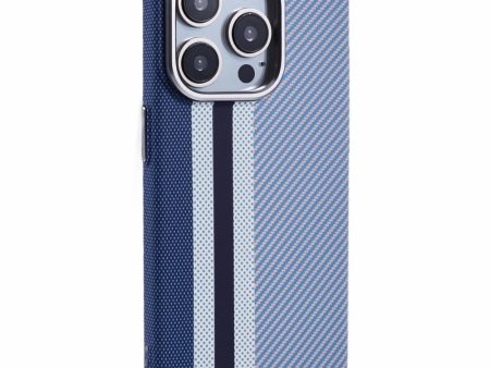 EIDERWOOD Mønstret Carbon Cover - iPhone 12 12 Pro - MagSafe Kompatibel - Blue Stripes Online