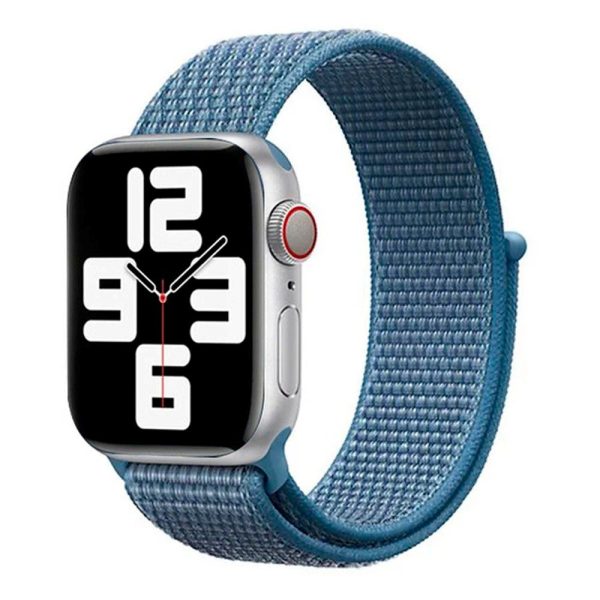 Apple Watch (42 44 SE 45 46 49mm) Lippa Nylon Rem - Blå Online Sale