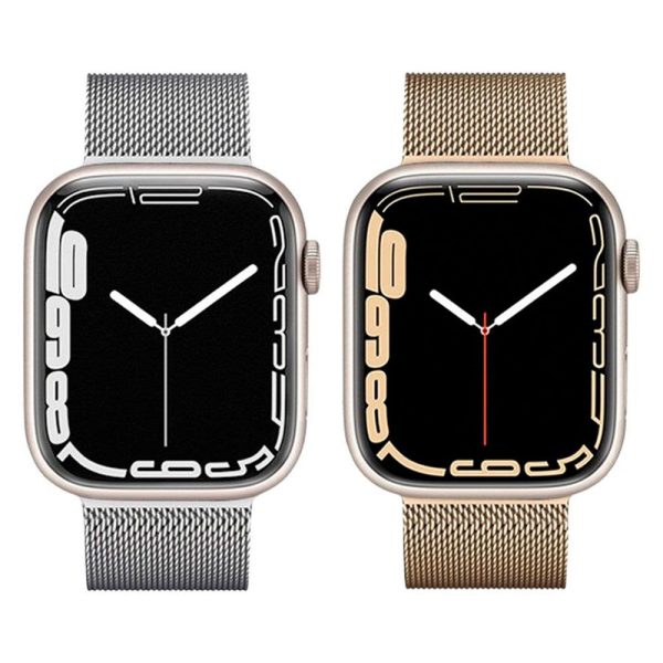 Apple Watch (38 40 SE 41 42mm) Lippa Magnetisk Rustfri Stål Rem - Sølv Sale