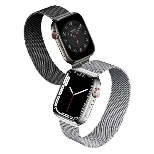 Apple Watch (38 40 SE 41 42mm) Lippa Magnetisk Rustfri Stål Rem - Sølv Sale