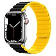 Apple Watch (42 44 SE 45 46 49mm) Lippa Magnetisk Silikone Multi Rem - Sort   Gul Discount