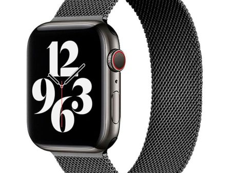 Apple Watch (42 44 SE 45 46 49mm) Lippa Magnetisk Rustfri Stål Rem - Sort Hot on Sale