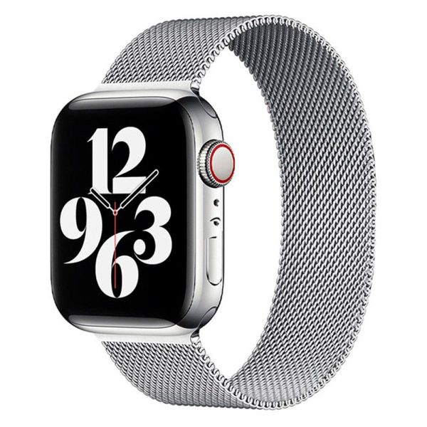 Apple Watch (38 40 SE 41 42mm) Lippa Magnetisk Rustfri Stål Rem - Sølv Sale