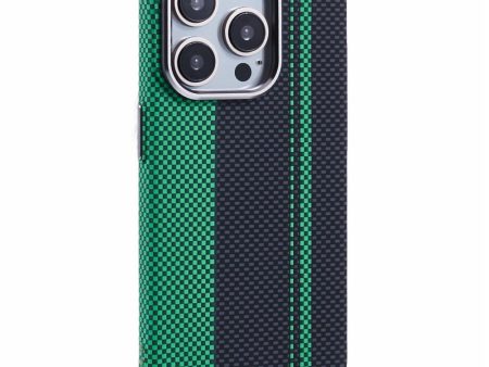 EIDERWOOD Mønstret Carbon Cover - iPhone 12 12 Pro - MagSafe Kompatibel - Green Black Online Sale