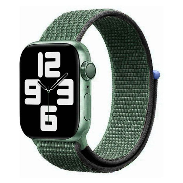 Apple Watch (42 44 SE 45 46 49mm) Lippa Nylon Rem - Mørkegrøn For Discount