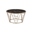 33  Black And Champagne Glass Faux Marble And Metal Round Coffee Table Discount