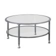 36  Silver Glass And Metal Round Coffee Table Sale