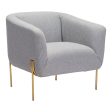 31  Gray And Gold Fabric Arm Chair Online Sale