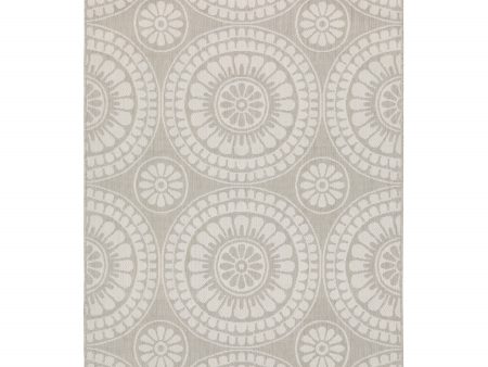 10  X 13  Gray and Ivory Geometric Stain Resistant Indoor Outdoor Area Rug Hot on Sale