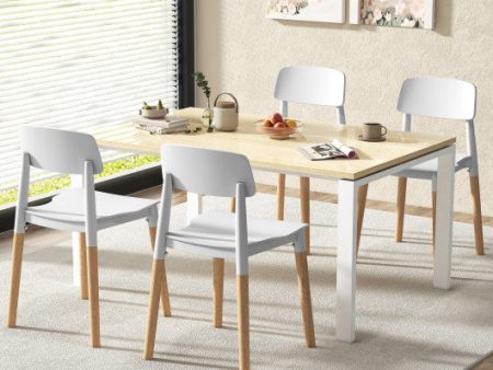 Modern Dining Side Chairs Set of 4 with Ergonomic Backrest for Dining Room-White For Discount