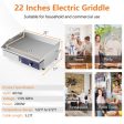 Commercial Electric Griddle with 122℉-572℉ Adjustable Temperature Control-Silver For Discount