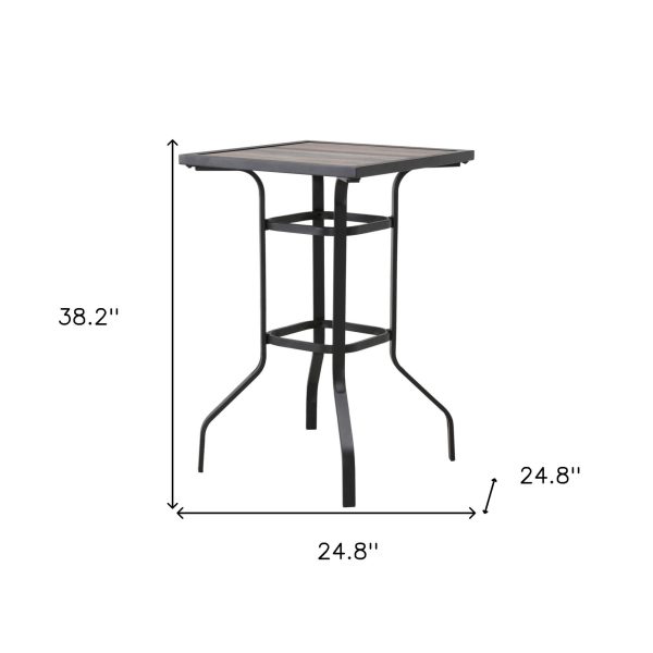 25  Brown and Black Square Metal Outdoor Bistro Table Online Hot Sale