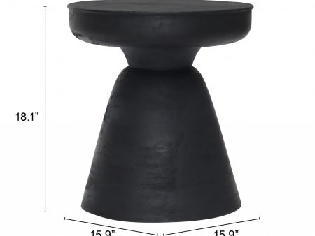 18  Black Solid Wood Round End Table on Sale