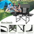 Folding Camping Directors Chair with Cooler Bag and Side Table-Black Sale