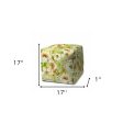 17  Green Cube Floral Indoor Outdoor Pouf Cover Online