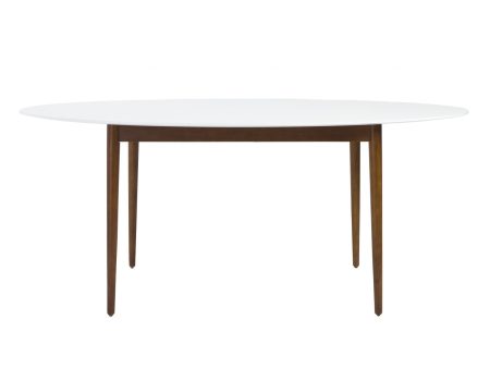 63  White And Brown Oval Dining Table For Cheap