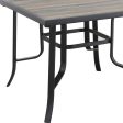 35  Brown and Black Square Metal Outdoor Dining Table Sale