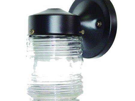 Black Standard Jelly Jar One Light Outdoor Wall Light Online Hot Sale