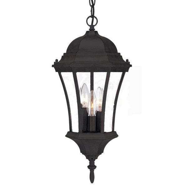 Three Light Matte Black Carousel Lantern Hanging Light Hot on Sale