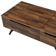 48  Brown And Black Metal Lift Top Coffee Table With Two Drawers Fashion