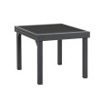 35  Gray Square Glass Extendable Outdoor Side Table on Sale