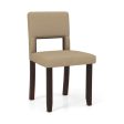 Set of 2 Wooden Dining Chair with Acacia Wood Frame Padded Seat and Back-Beige Online Sale