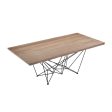 Light Brown And Black Solid Wood And Metal Dining Table Sale