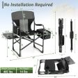 Folding Camping Directors Chair with Cooler Bag and Side Table-Black Sale