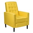 Mid-Century Push Back Recliner Chair -Yellow Online now