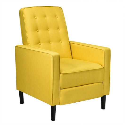 Mid-Century Push Back Recliner Chair -Yellow Online now