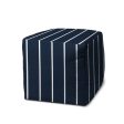 17  Taupe Polyester Cube Striped Indoor Outdoor Pouf Ottoman Online