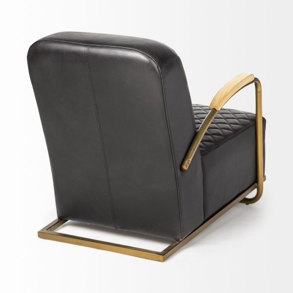 36  Black And Gold Leather Lounge Chair Online now