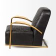 36  Black And Gold Leather Lounge Chair Online now