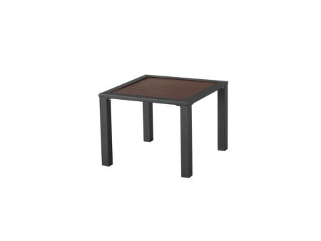 21  Brown and Black Square Metal Outdoor Side Table Sale