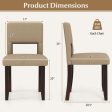 Set of 2 Wooden Dining Chair with Acacia Wood Frame Padded Seat and Back-Beige Online Sale