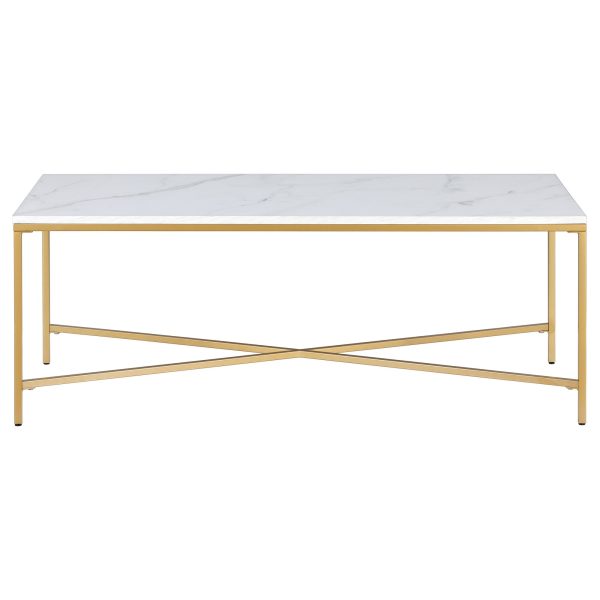 48  White And Gold Steel Coffee Table Supply