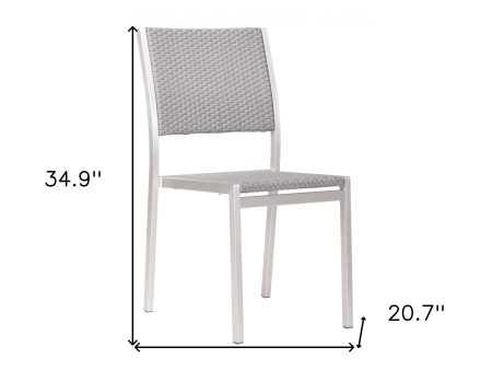 Set Of Two 18  White Aluminum Side Chair Cheap