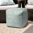 17  Green Cube Indoor Outdoor Pouf Cover on Sale