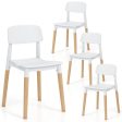 Modern Dining Side Chairs Set of 4 with Ergonomic Backrest for Dining Room-White For Discount