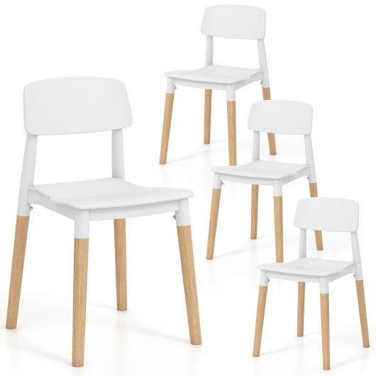 Modern Dining Side Chairs Set of 4 with Ergonomic Backrest for Dining Room-White For Discount