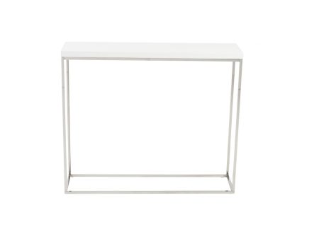 35  White and Silver Frame Console Table For Sale