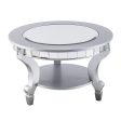 29  Silver Mirrored And Metal Round Mirrored Coffee Table Fashion