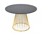 43  Black And Gold Rounded Stainless Steel Pedestal Base Dining Table Discount