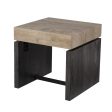 20  Natural Wood Manufactured Wood And Iron Square End Table Sale