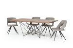 Light Brown And Black Solid Wood And Metal Dining Table Sale