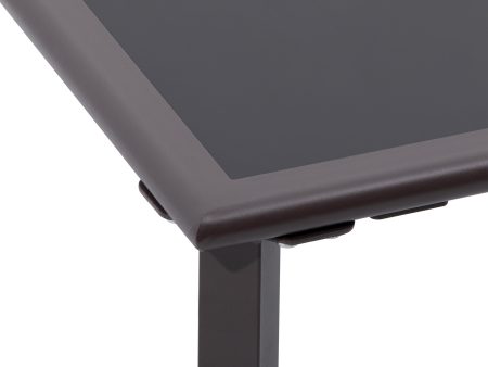 18  Black Square Glass Outdoor Side Table For Sale