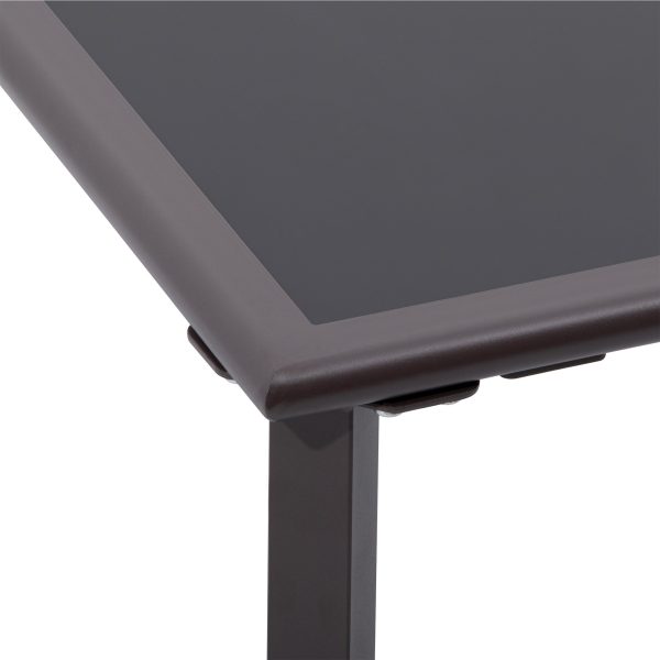 18  Black Square Glass Outdoor Side Table For Sale