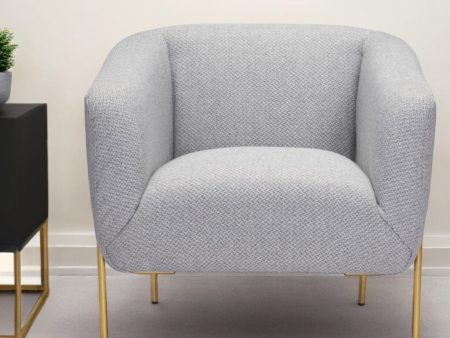 31  Gray And Gold Fabric Arm Chair Online Sale