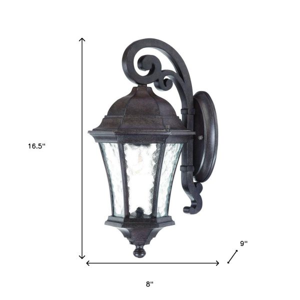 Antique Black Tapered Hanging Lantern Wall Light Online Sale